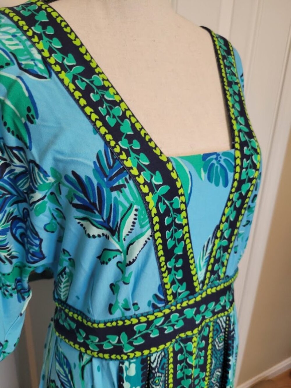 Lilly Pulitzer Ilia Maxi Dress Plan One on You Engin Blue Green Size 8 NWT - Picture 3 of 8